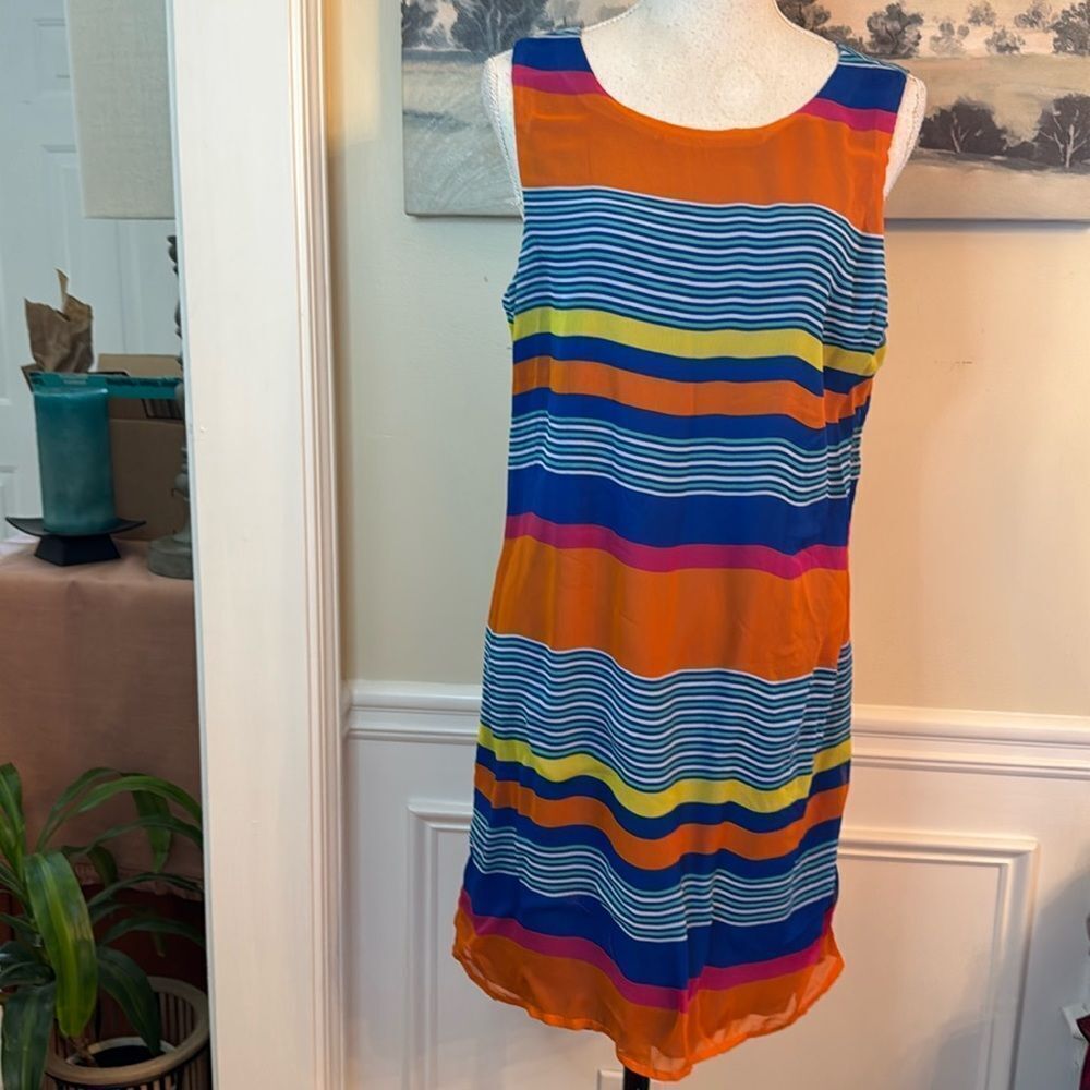 Bisou Bisou Colorful Striped Sleeveless Dress